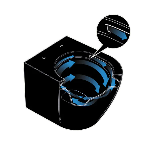 Унитаз подвесной Azario Grado 370х490х360 безободковый, система антивсплеск (Торнадо), с быстросъемным сиденьем микролифт, черный матовый (AZ-0046-UQ1-MB) — фото №12