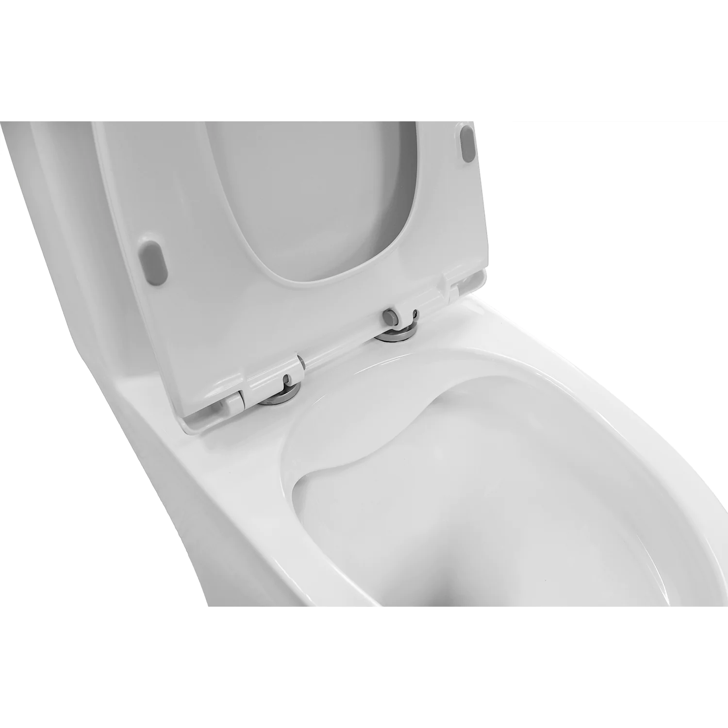 Унитаз-моноблок Azario ANSA 385х695×775 безободковый, в комплекте с сиденьем дюропласт микролифт, белый (AZ-2301) — фото №9