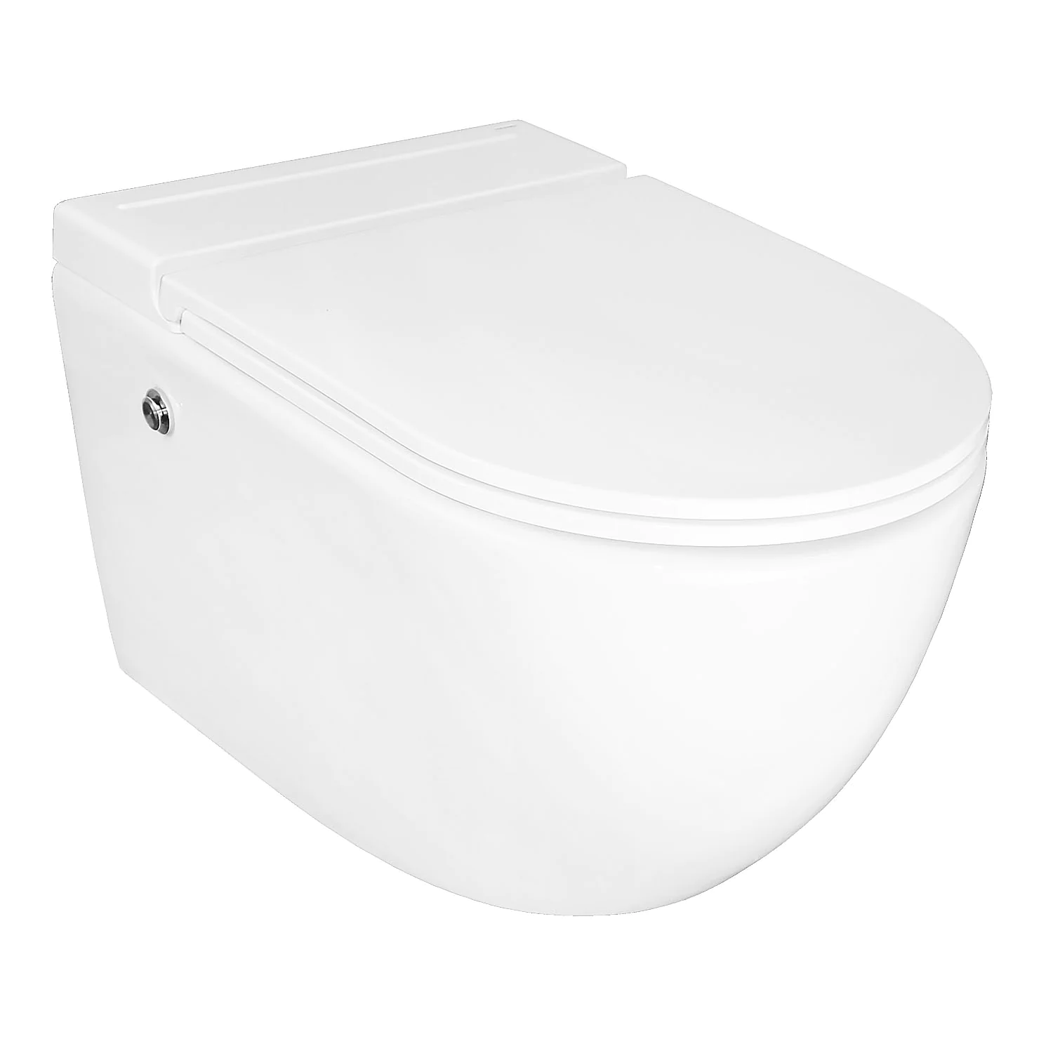 Унитаз импульсный Azario 360х570х375 подвесной, полукруглый, быстросъемное сиденье микролифт, монтажная рама в комплекте (AZ-102C) — фото №2