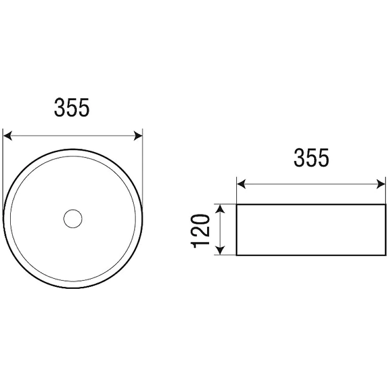 Раковина-чаша Azario 355х355х120 накладная, круглая, коричневый мраморный (AZ-3134-M830) — фото №5