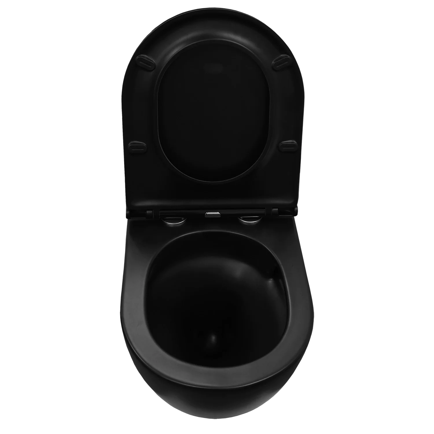 Унитаз подвесной Azario Grado 370х490х360 безободковый, система антивсплеск (Торнадо), с быстросъемным сиденьем микролифт, черный матовый (AZ-0046-UQ1-MB) — фото №5