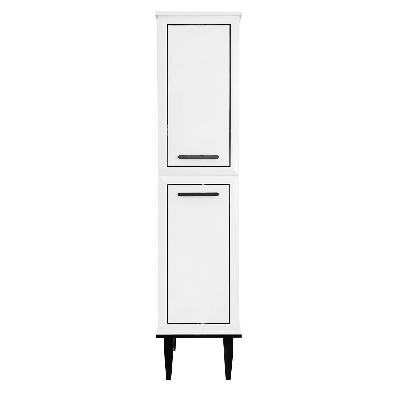 Пенал Azario VEGA 380х380х1820 напольный, левосторонний, белый глянец/черный (CS00096888) — фото №3