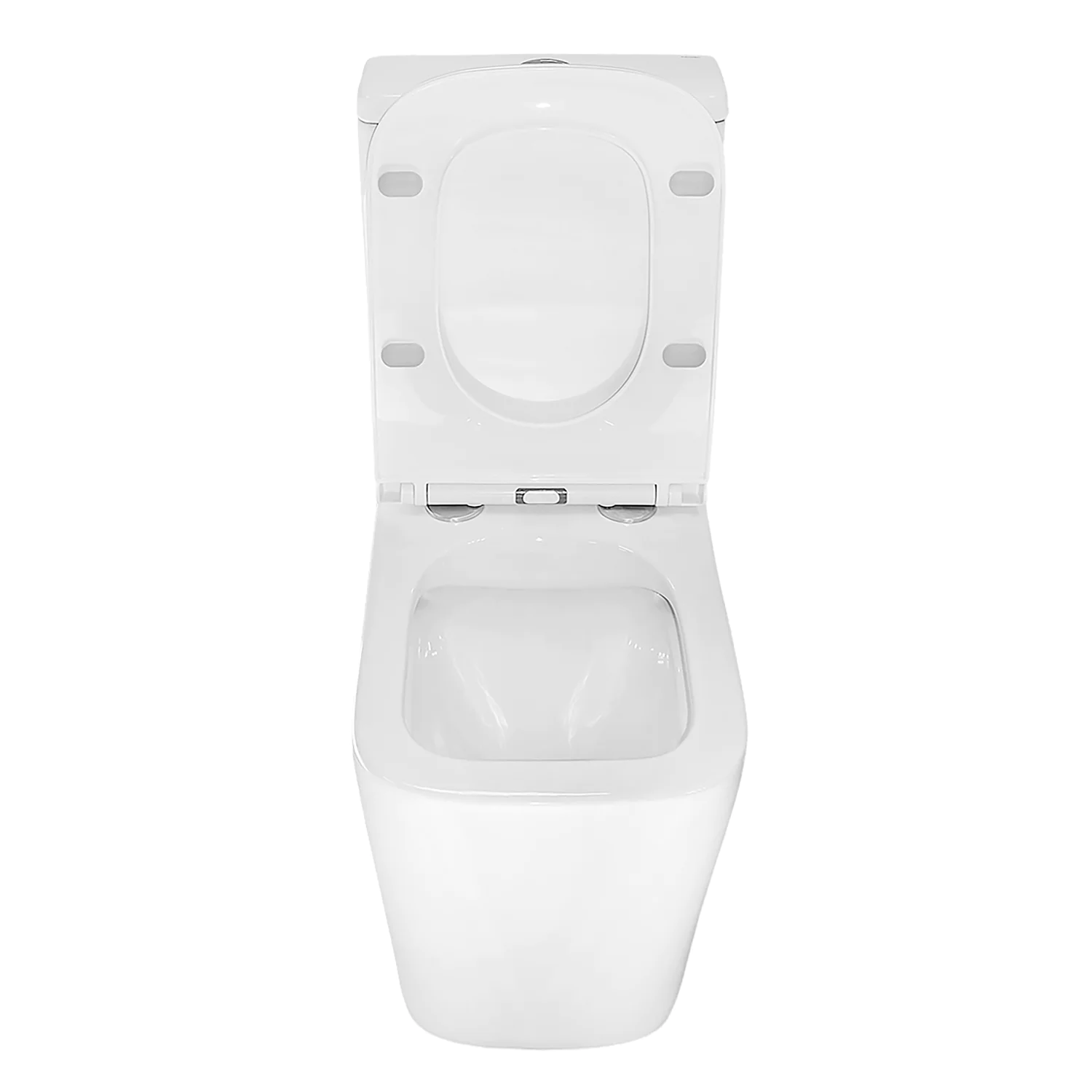 Унитаз-компакт Azario Quadro 340х605х810 напольный, безободковый, с быстросъемным сиденьем микролифт, дюропласт (AZ-2175-1) — фото №5