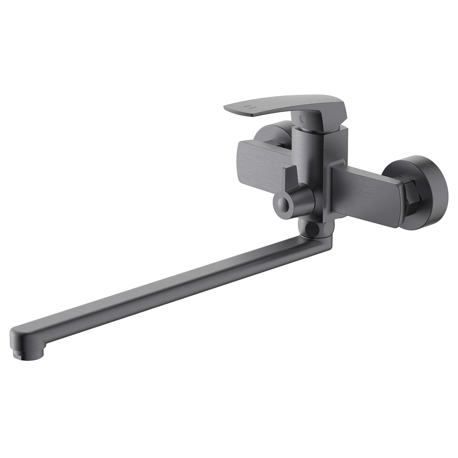 Смеситель для ванны Azario Conda керамический картридж, длинный излив, с ручным душем, шланг 150 см, графит (AZ-K1711GR) — фото №2