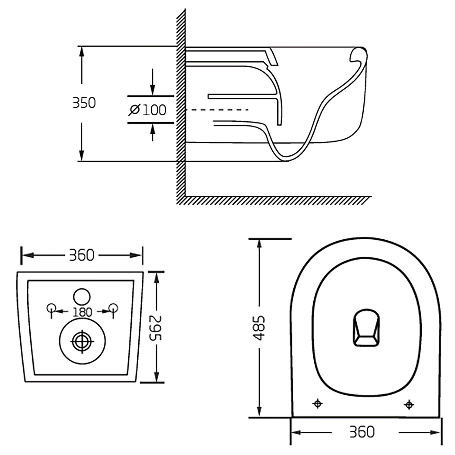 Унитаз подвесной Azario SERENATA 360х485х35 безободковый, система смыва «Скрытое Торнадо», с быстросъемным сиденьем «Микролифт» (AZ-5101T-WHT) — фото №11
