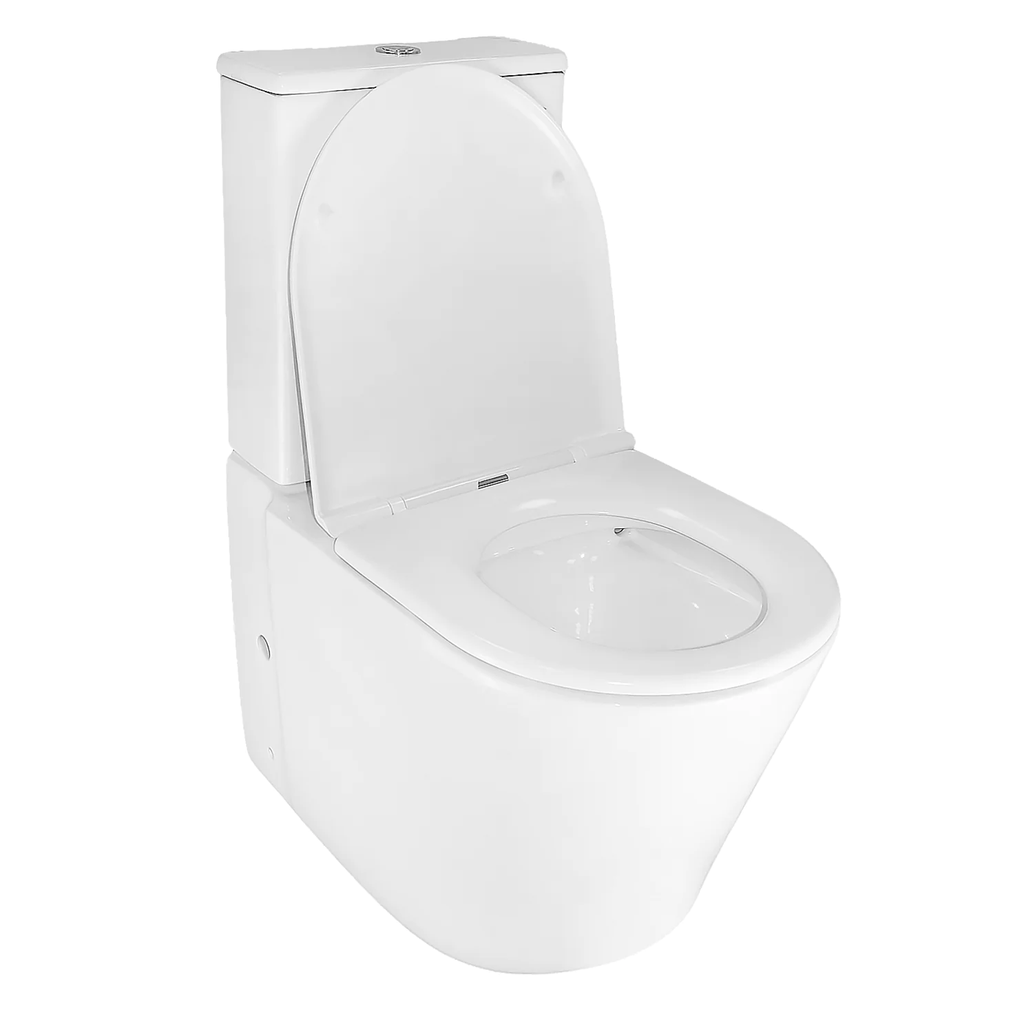 Унитаз-компакт Azario LANDER 410х665х835 напольный, безободковый, в комплекте с быстросъемным сиденьем «Микролифт» (AZ-1299A) — фото №3