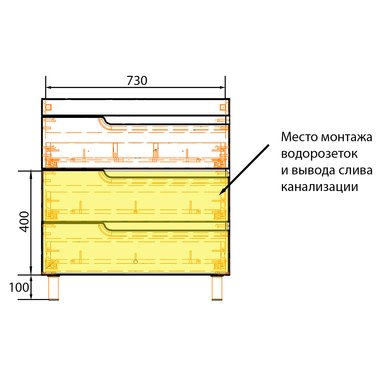 Комплект Тумба Azario KANTRI 80/3Н 800х460х870 напольная, с раковиной Фостер 80, белый глянец (CS00097257) — фото №9