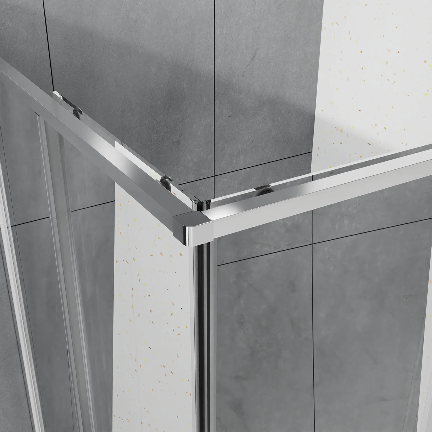 Душевое ограждение Azario SHANGHAI 1000х1000х1950 прозрачное стекло 6 мм, профиль графит матовый (AZ-R43-100-MGR-CL) — фото №3