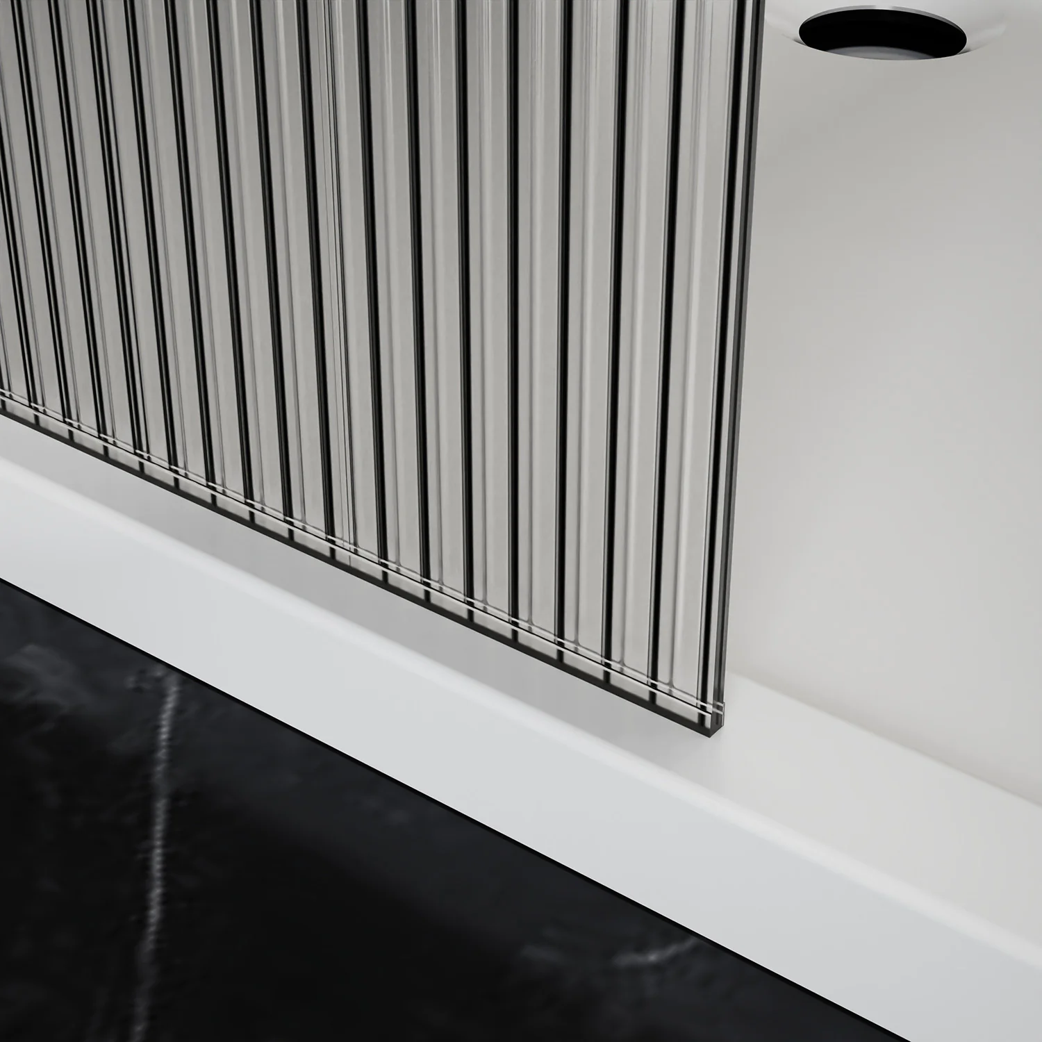 Душевая перегородка Azario Walk-in 900х1950 рифленое стекло 8 мм, профиль графит матовый (AZ-251-90-MGR-CRF) — фото №6