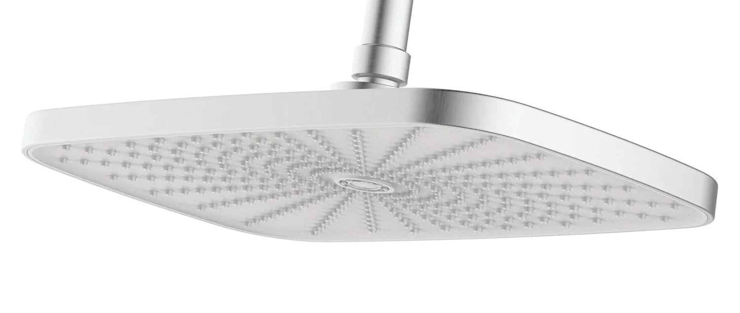 Душевая система Azario Escaro с квадратным тропическим душем, керамический картридж, шланг 150 см, сатин (AZ-K2374BN) — фото №4