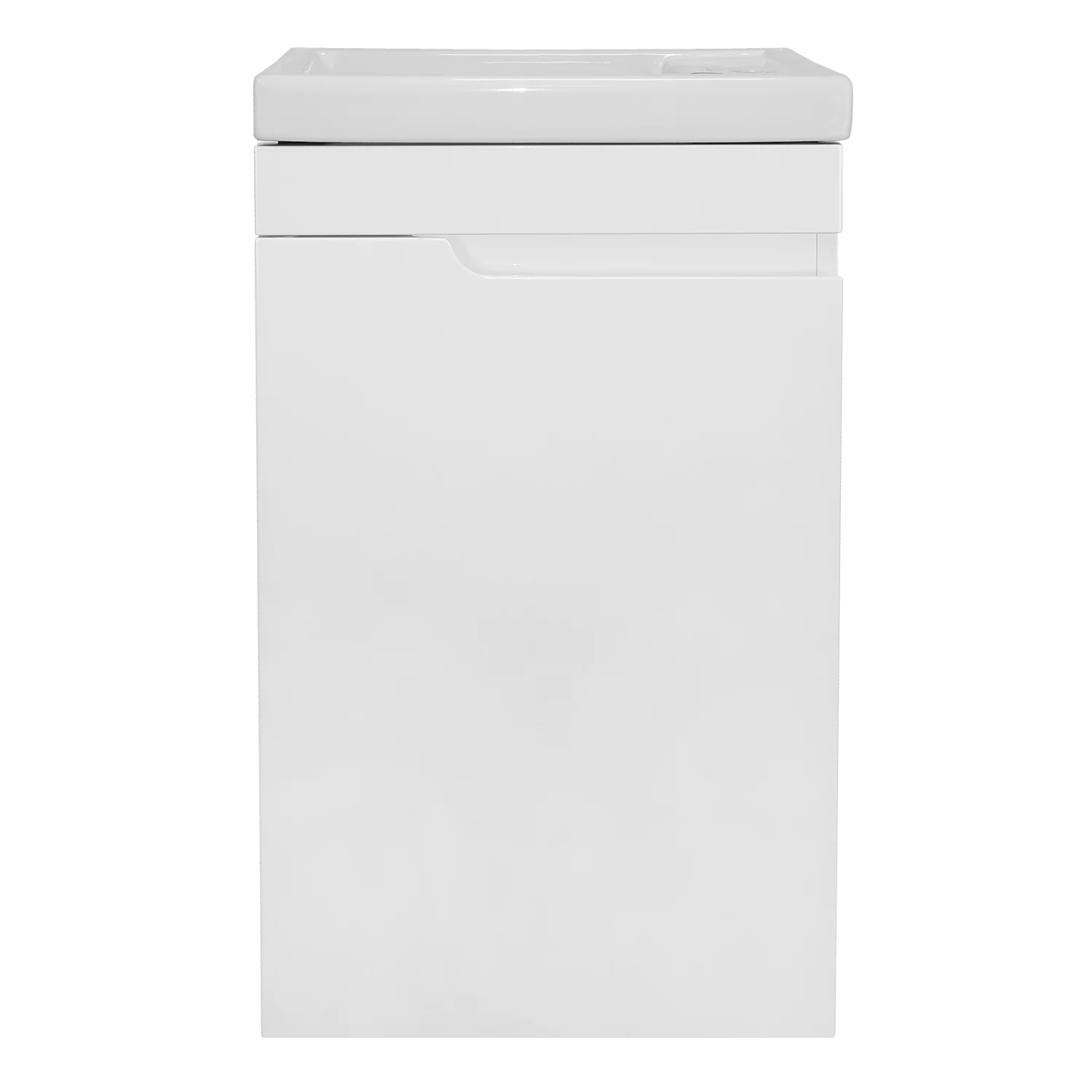 Комплект Тумба Azario KANTRI 45 450х250х775 подвесная, с раковиной Фостер 45, левая, белый глянец (CS00097244) — фото №3