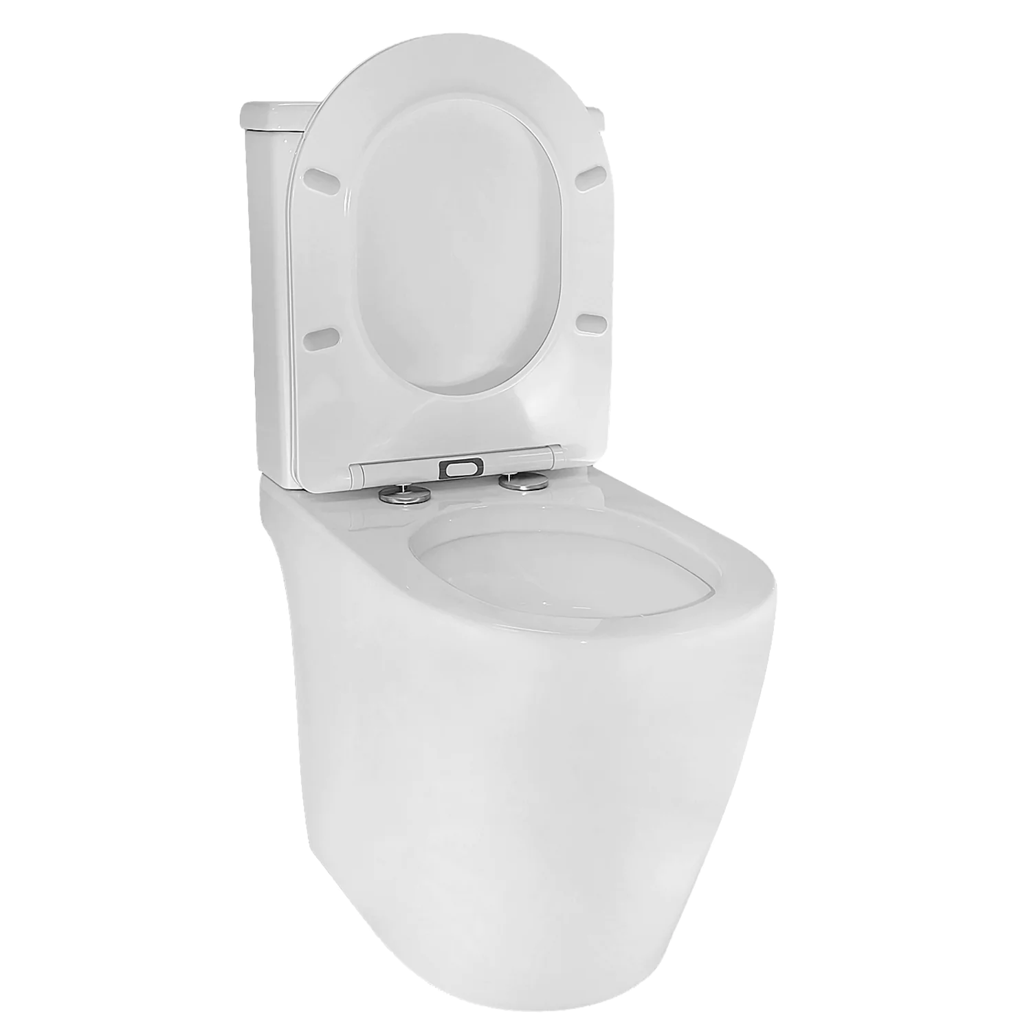 Унитаз-компакт Azario LEO TORNADO FLUSHING 360х595х820 напольный, безободковый, слив «Торнадо», в комплекте с быстросъемным сиденьем микролифт (AZ-1253CT) — фото №3