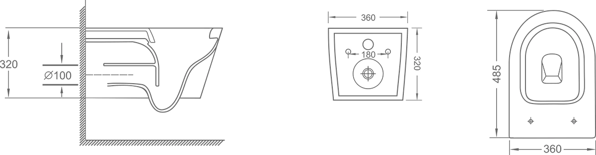 Унитаз подвесной Loranto ESTER 360х485х320 с системой смыва «Tornado», в комплекте с быстросъемным сиденьем микролифт, дюропласт (87265) — фото №14