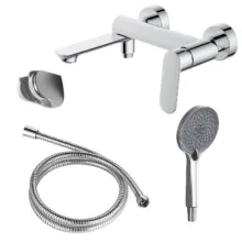 Cмеситель для ванны Azario Alanti с ручным душем, керамический картридж, шланг 150 см, хром (AZ-K3032)