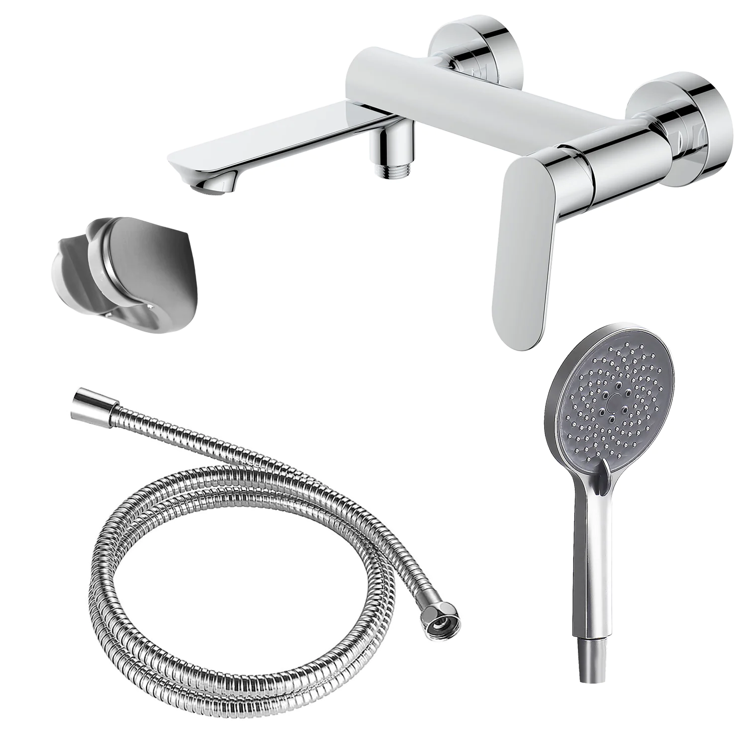 Cмеситель для ванны Azario Alanti с ручным душем, керамический картридж, шланг 150 см, хром (AZ-K3032) — фото №1