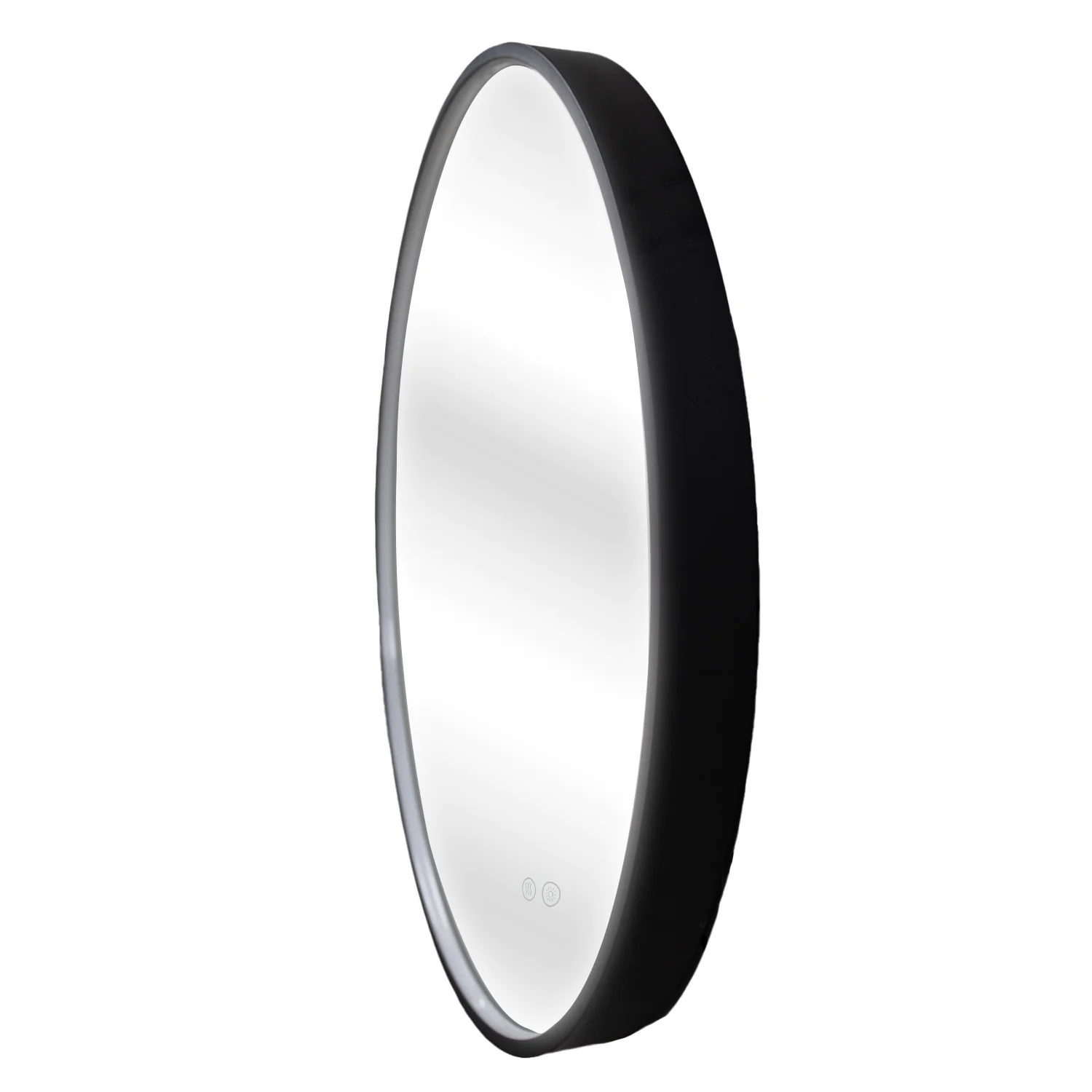 Зеркало Azario Димион D700, круглое, с подсветкой и диммером, 3 режима, сенсорный выключатель, с подогревом, черный матовый (АZ-LED010925) — фото №2