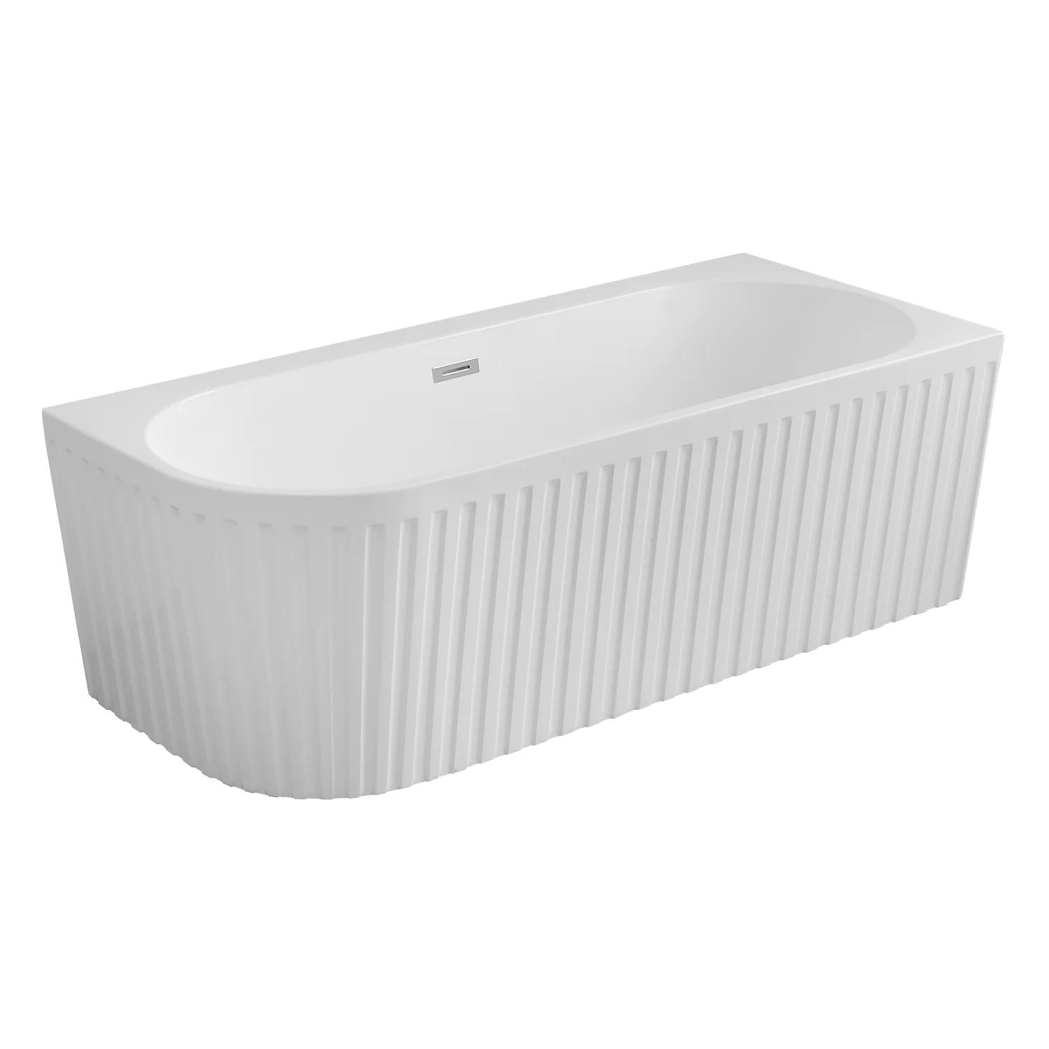 Ванна акриловая Azario LAGO GARDA 1600х750х580 пристенная, рифленая, правосторонняя, в комплекте с сифоном и металлической рамой (AZ-6724-A2 R 16075) — фото №1