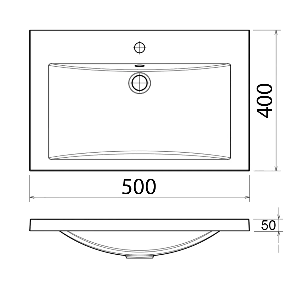 Комплект Тумба Azario KANTRI 50/2 500х400х650 подвесная, с раковиной Фостер 50, белый глянец (CS00097246) — фото №10
