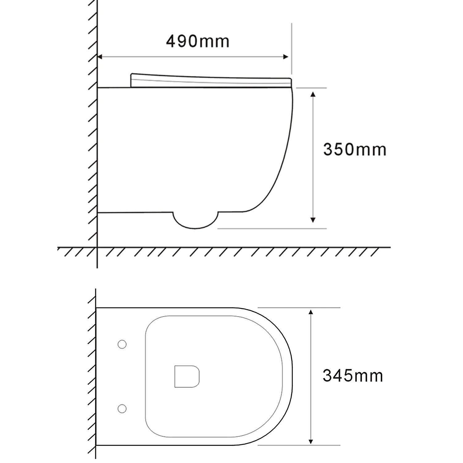 Унитаз подвесной Azario LANDER 345х490х350 безободковый, смыв «Скрытое Торнадо», с быстросъемным сиденьем «Микролифт» (AZ-2802E) — фото №16
