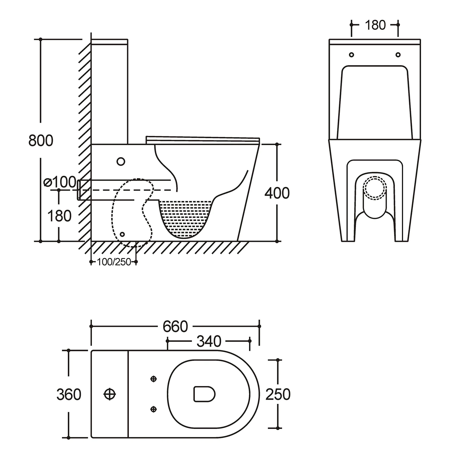 Унитаз-компакт Azario MIZEN 360х660х800 напольный, безободковый, смыв «Скрытое Торнадо», с быстросъемным сиденьем «Микролифт» (AZ-8300) — фото №16