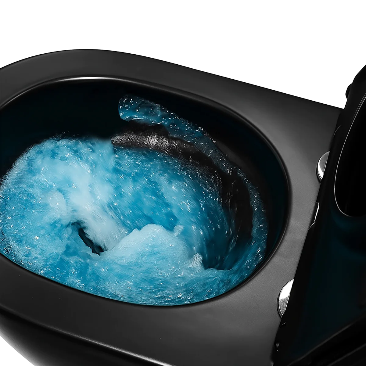 Унитаз подвесной Azario Grado 370х490х360 безободковый, слив «Скрытое Торнадо», с быстросъемным сидением микролифт, черный матовый (AZ-0046-UQ3-MB) — фото №14