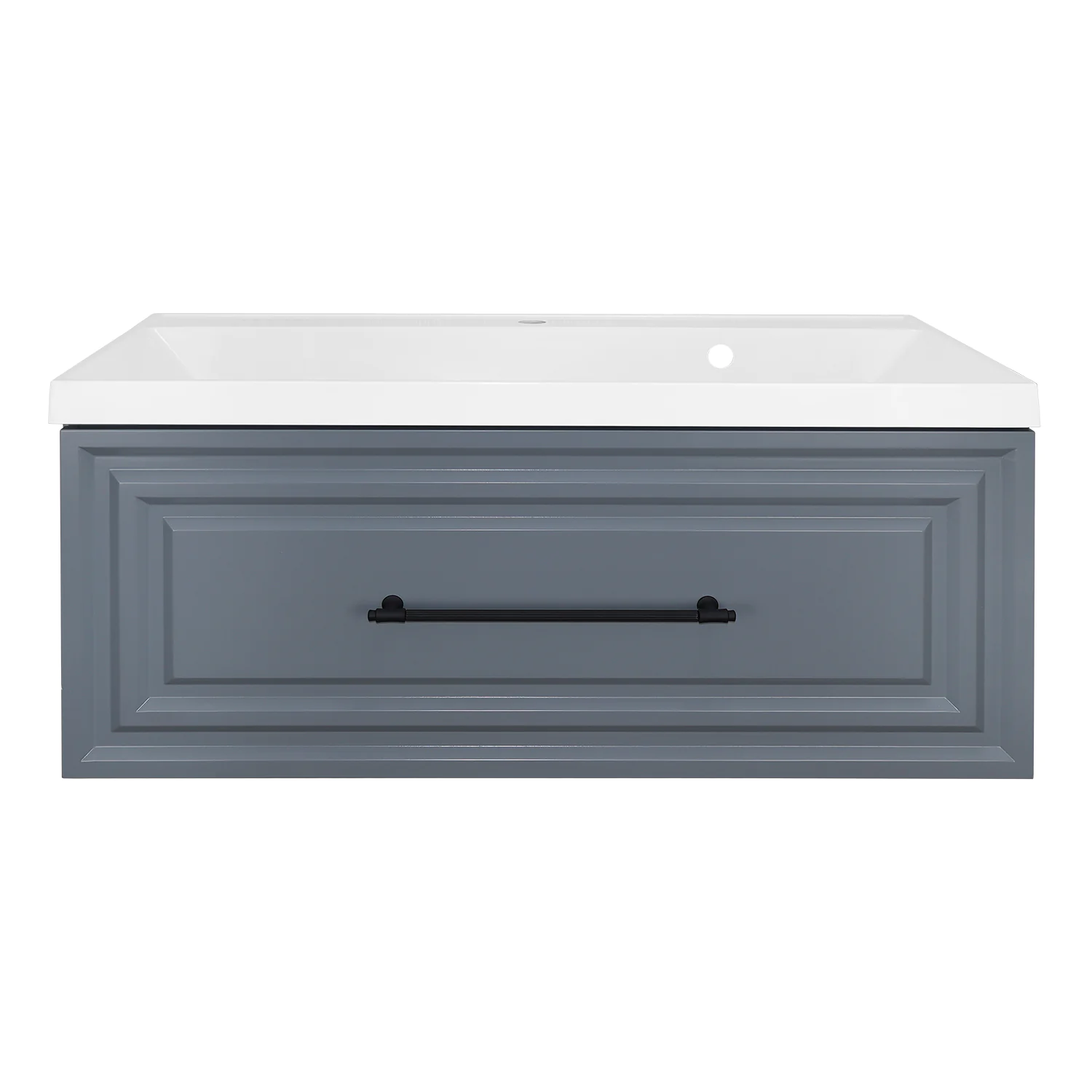 Комплект Тумба Azario LAURA 100 1000х450х455 подвесная, с раковиной CLASSIK 100, серый матовый, фурнитура черная (CS00104005) — фото №3