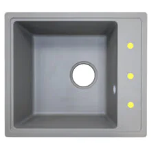Кухонная мойка AZARIO Milas 480х420х197 кварцевая, прямоугольная, сифон в комплекте, цвет Серый (CS00097667)