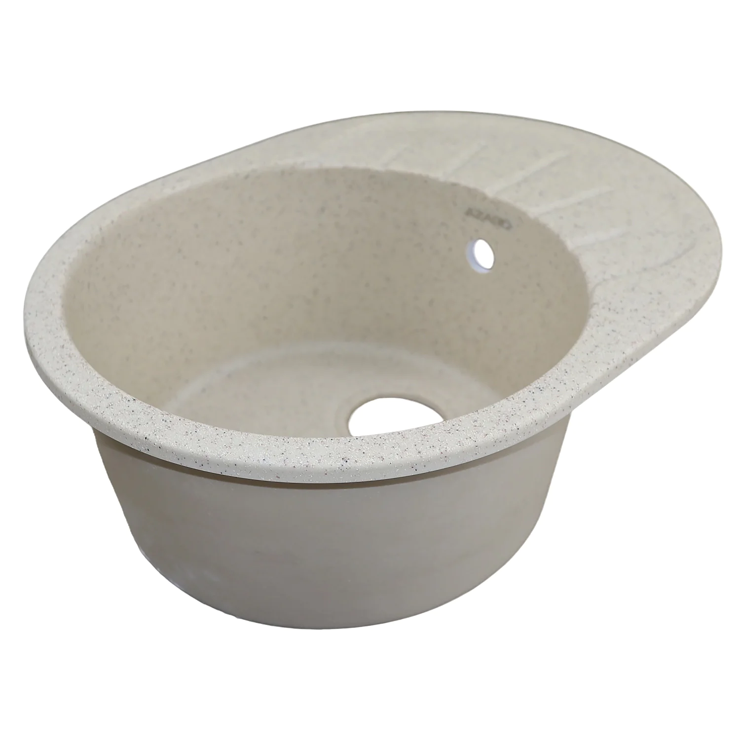 Кухонная мойка AZARIO Canto 570x440x190 искусственный мрамор, с «крылом», сифон в комплекте, цвет песочный (CS00105247) — фото №2