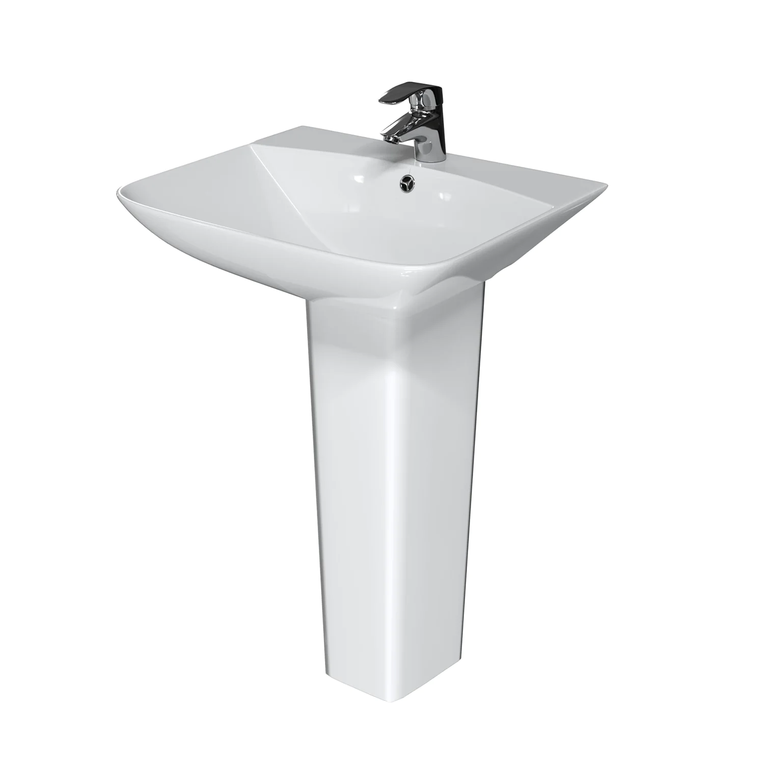 Раковина Azario SETA 560х470х830 на пьедестале, белый (AZ-5002) — фото №1