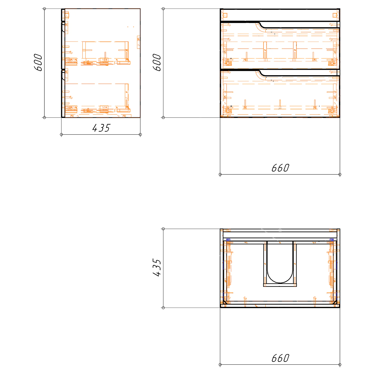 Комплект Тумба Azario KANTRI 70/2 700х460х645 подвесная, с раковиной Фостер 70, белый глянец (CS00097251) — фото №8