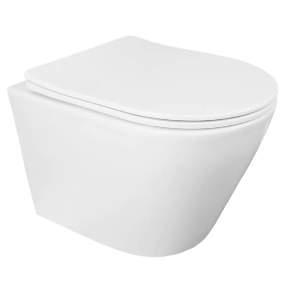 Унитаз подвесной Loranto KROSA 360х485х330 с системой смыва «Tornado», в комплекте с быстросъемным сиденьем микролифт, дюропласт (87266)