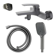Смеситель для ванны Azario Conda с ручным душем, керамический картридж, шланг 150 см, графит (AZ-K3011GR)