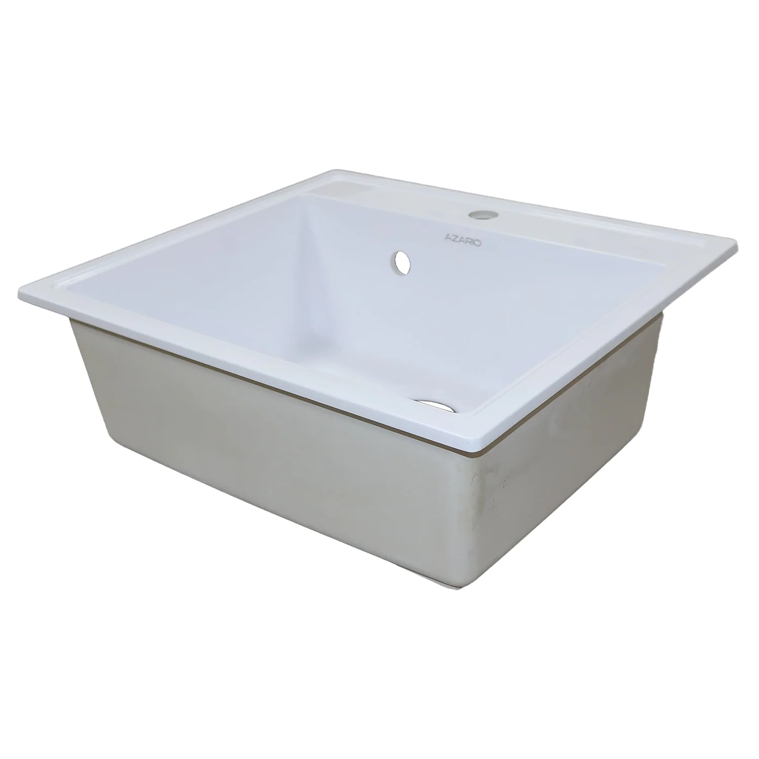Кухонная мойка AZARIO Onda 565x505x200 искусственный мрамор, сифон в комплекте, цвет белый (CS00105221) — фото №2