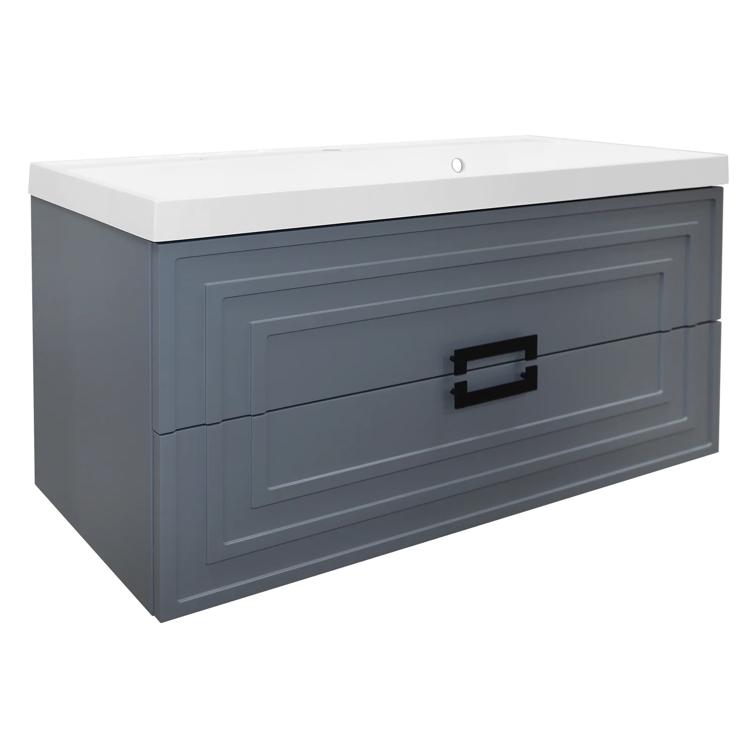 Комплект Тумба Azario ARMARIO 100/2 1000х450х585 подвесная, с раковиной CLASSIK 100, серый матовый (CS00096972) — фото №1