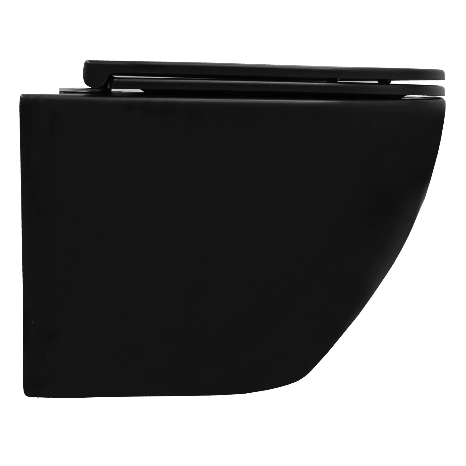 Унитаз подвесной Azario Grado 370х490х360 безободковый, слив «Скрытое Торнадо», с быстросъемным сидением микролифт, черный матовый (AZ-0046-UQ3-MB) — фото №12