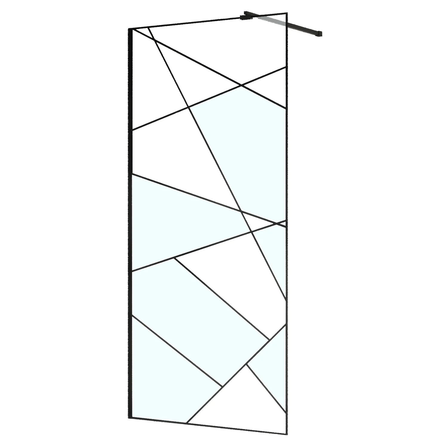 Душевая перегородка Azario Walk-in 1100×1950 в рамке, графический принт, толщина стекла 8 мм, профиль черный матовый (AZ-271-110-MB-CGP) — фото №1