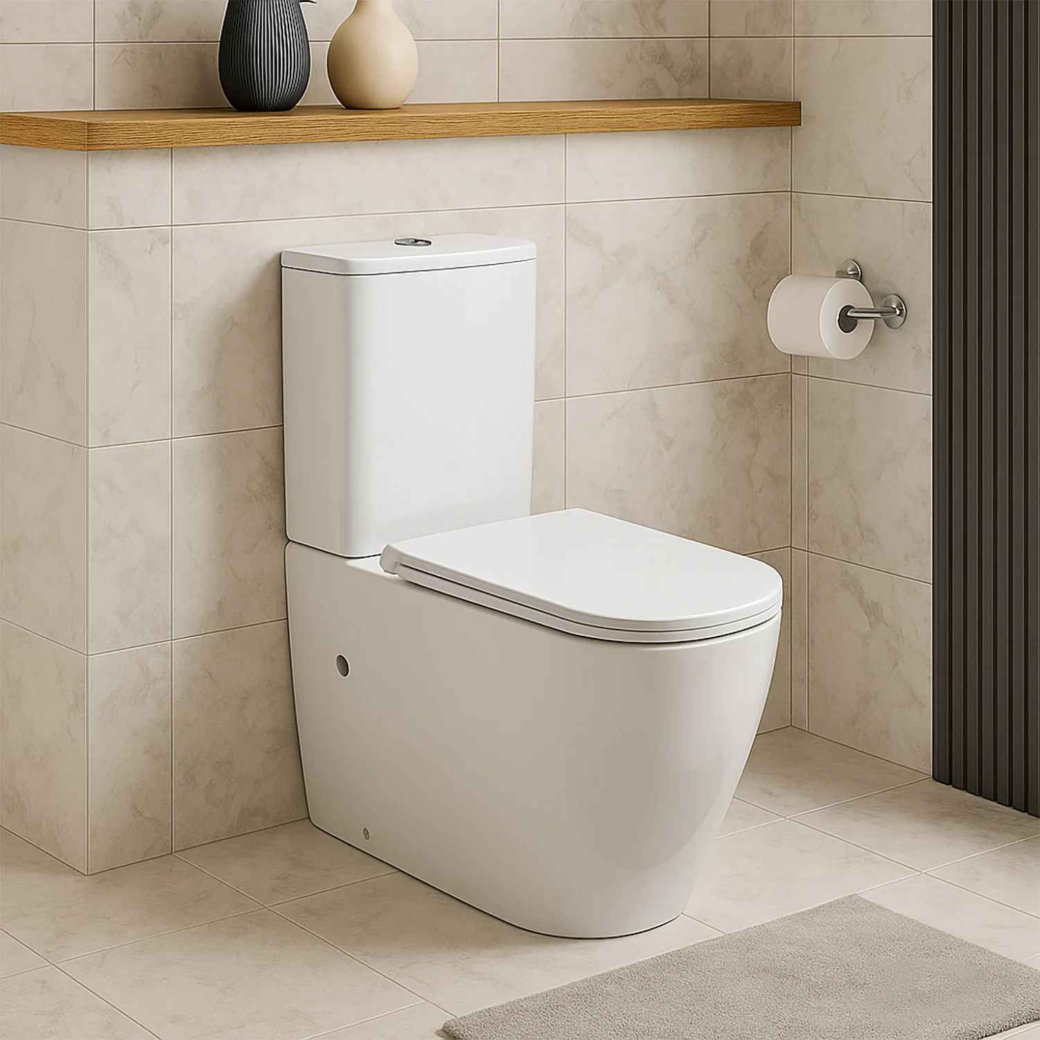 Унитаз-компакт Azario RIANO 355х620х790 напольный, безободковый, слив «Торнадо», с быстросъемным сиденьем «Микролифт» (AZ-1305A) — фото №16