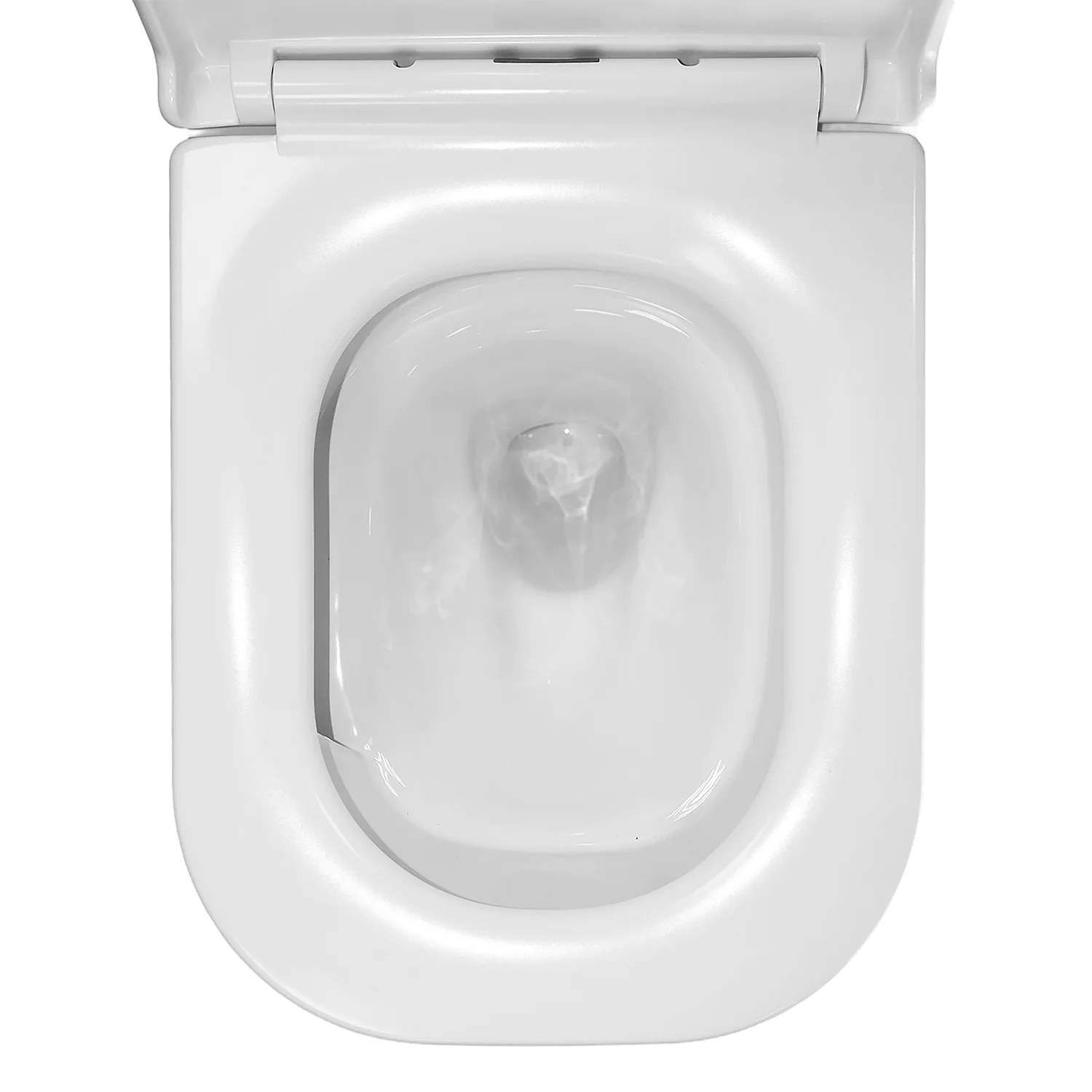 Унитаз подвесной Azario RIANO 350х490х350 безободковый, слив «Скрытое Торнадо», с быстросъемным сиденьем микролифт (AZ-2808E) — фото №8