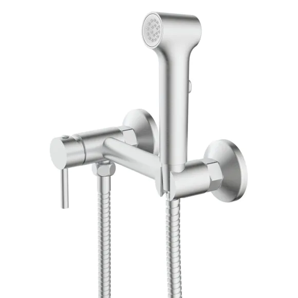 Гигиенический душ Azario Dies со смесителем, керамический картридж, шланг 150 см, сатин (AZ-KFX04BN)