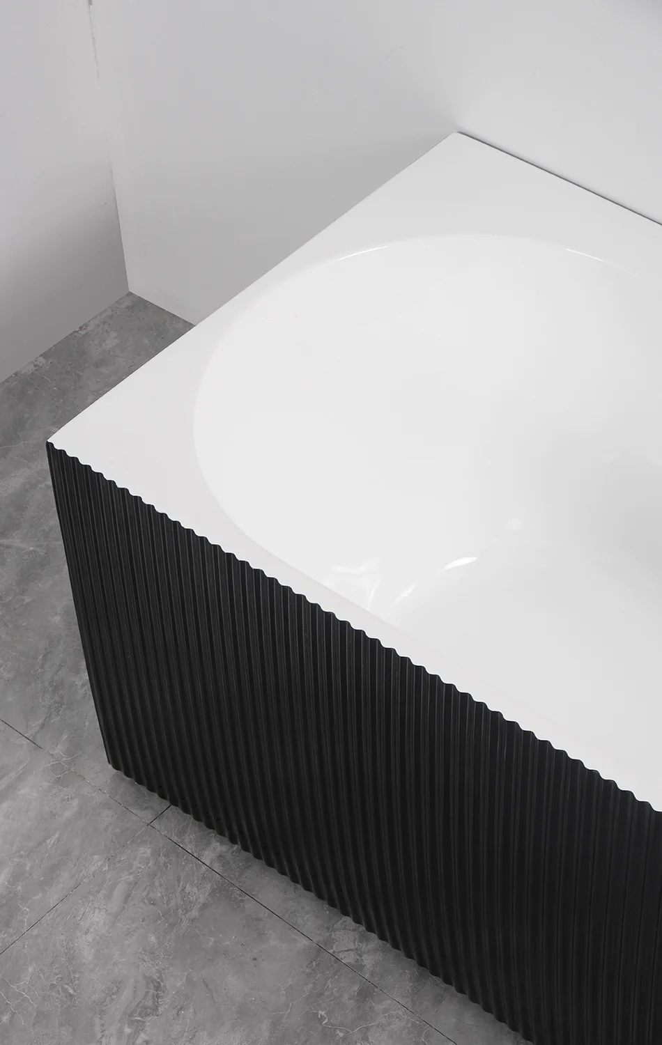 Ванна акриловая Azario LAGO BLANCO BLACK 1700х750х580 пристенная, левосторонняя, в комплекте с сифоном и металлической рамой, белый глянец/черный матовый (AZ-6724-1CLB 17075) — фото №8