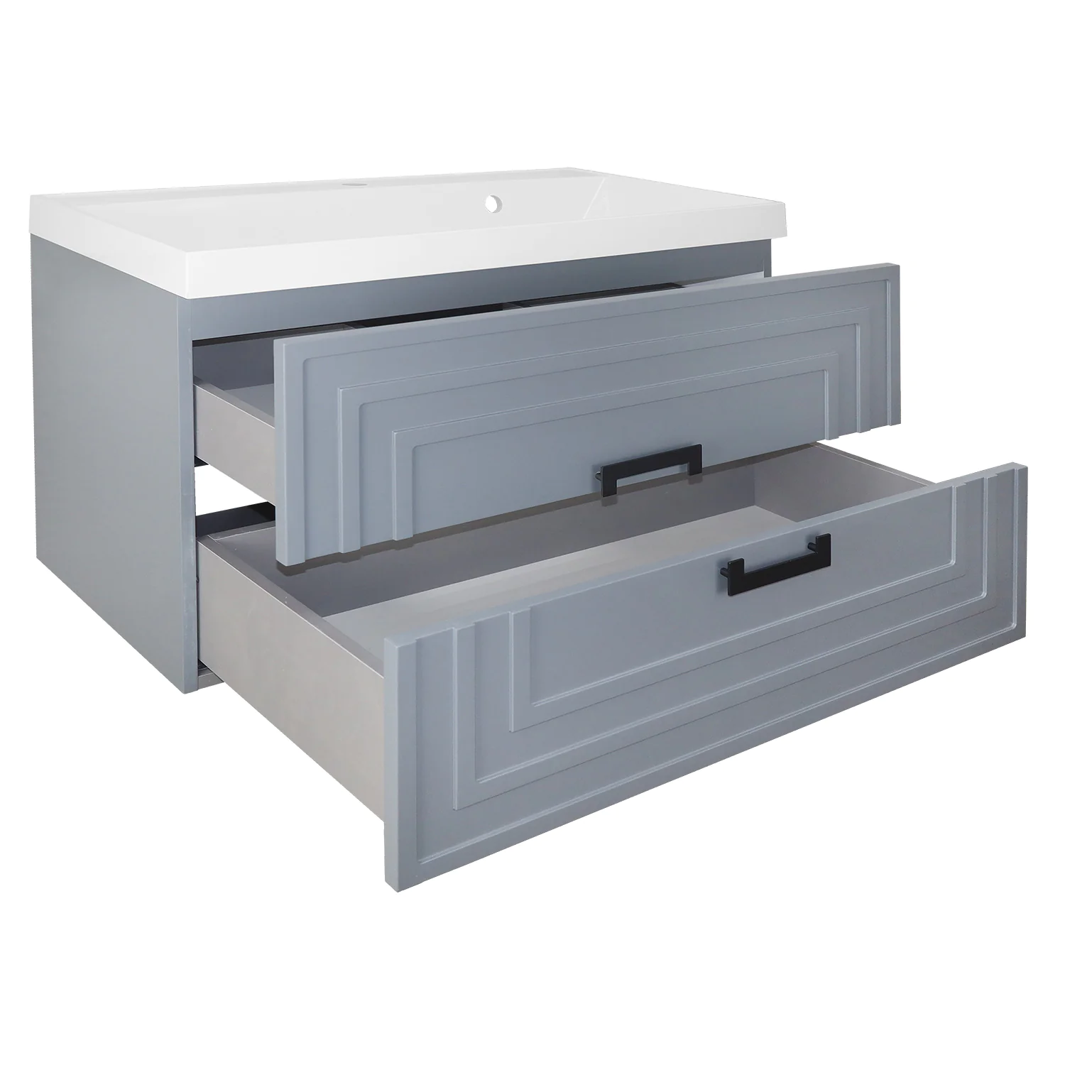 Комплект Тумба Azario ARMARIO 90/2 900х450х585 подвесная, с раковиной CLASSIK 90, серый матовый (CS00097017) — фото №2