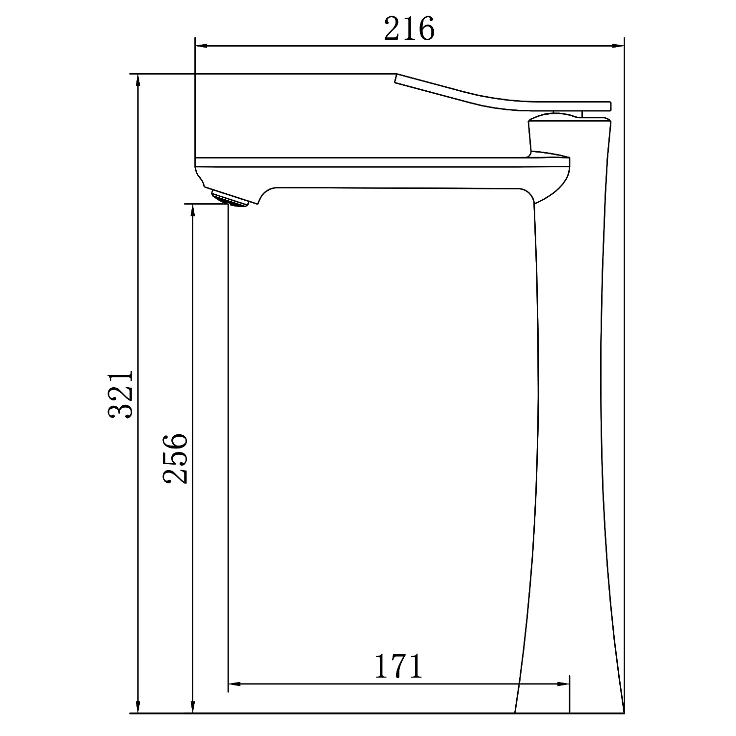 Cмеситель для раковины-чаши Azario Escaro высокий, керамический картридж, хром (AZ-K9074) — фото №2