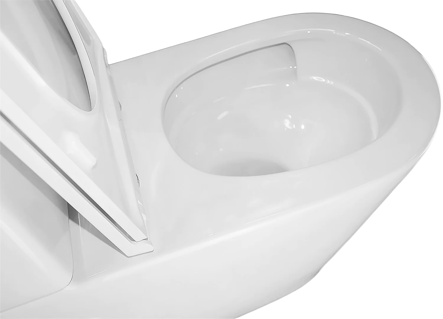 Унитаз-компакт Azario MIZEN 360х660х800 напольный, безободковый, смыв «Скрытое Торнадо», с быстросъемным сиденьем «Микролифт» (AZ-8300) — фото №6