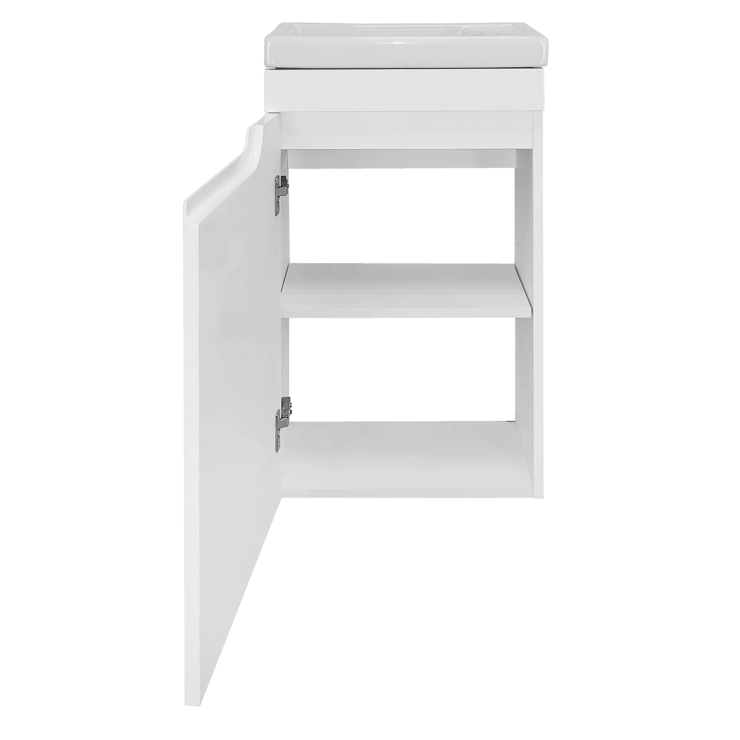 Комплект Тумба Azario KANTRI 45 450х250х775 подвесная, с раковиной Фостер 45, левая, белый глянец (CS00097244) — фото №4