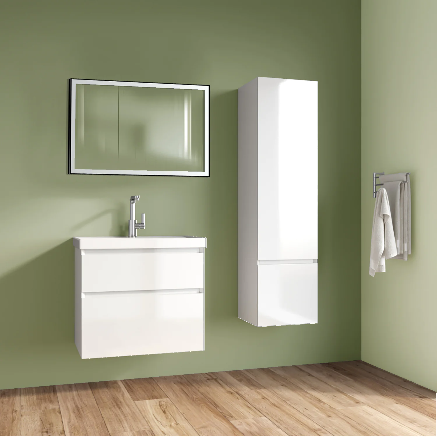 Комплект тумба Azario Velluto 60 600х450х660 подвесная, с раковиной Астория 60, белый матовый (CS00097535) — фото №10