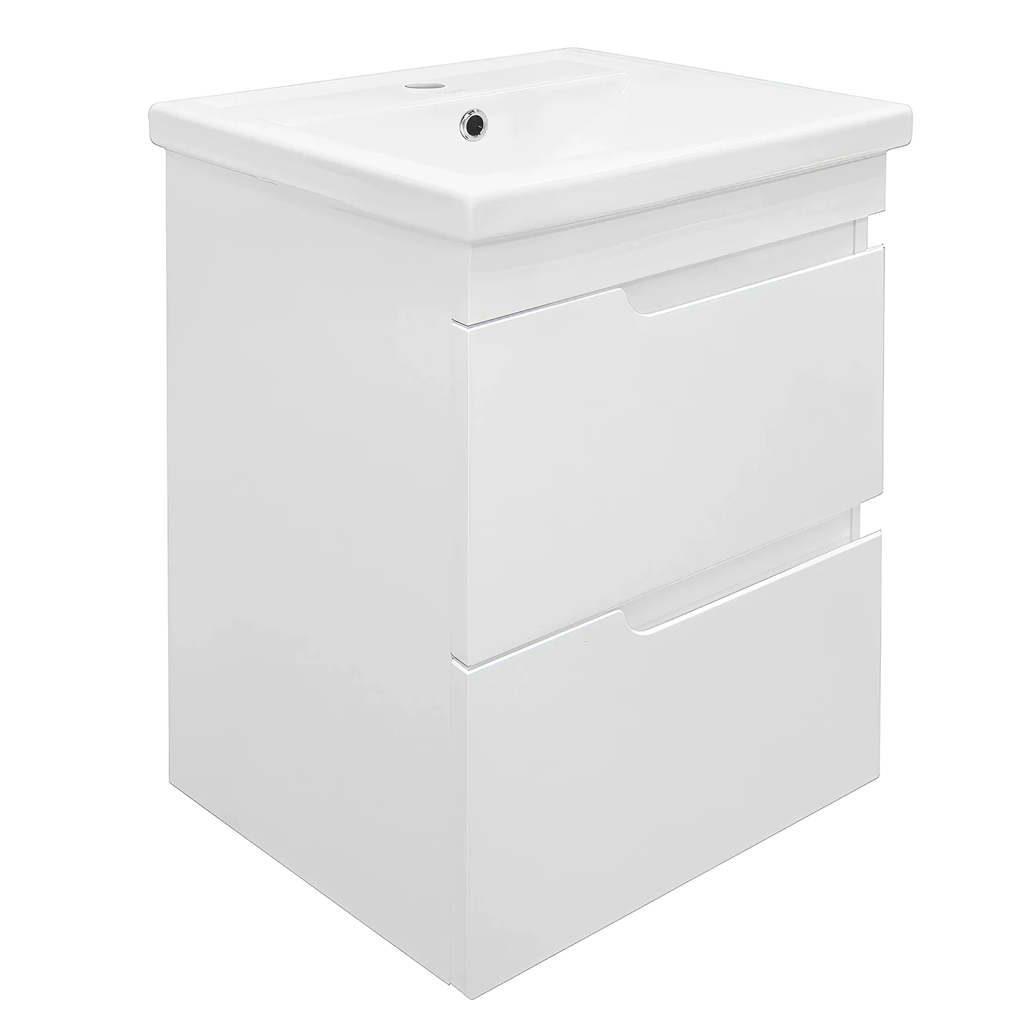 Комплект Тумба Azario KANTRI 50/2 500х400х650 подвесная, с раковиной Фостер 50, белый глянец (CS00097246) — фото №1