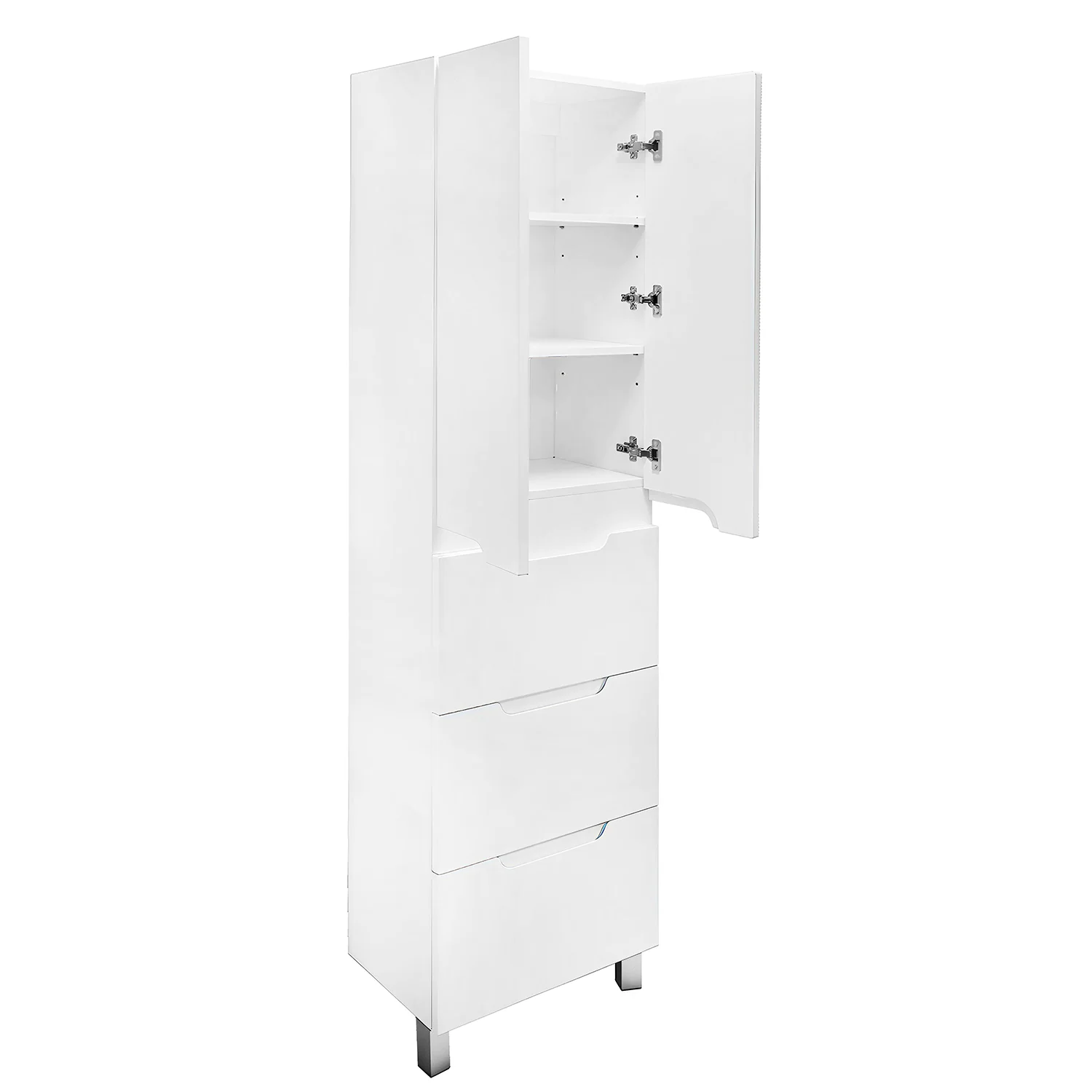 Пенал напольный Azario KANTRI 50/3 500х35х1900, белый глянец (CS00097266)(CS00097265) — фото №3