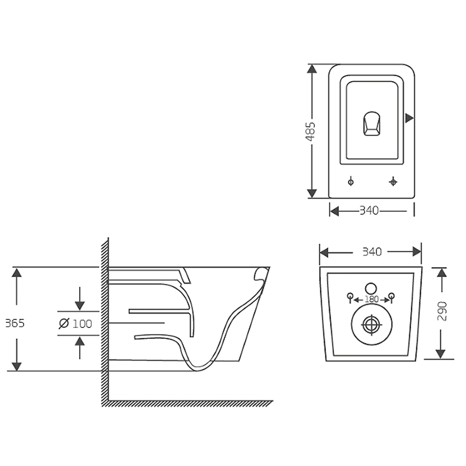 Унитаз подвесной Azario AIRA 340х485х365 безободковый, система смыва «Скрытое Торнадо», с быстросъемным сиденьем «Микролифт» (AZ-5171T-WHT) — фото №14
