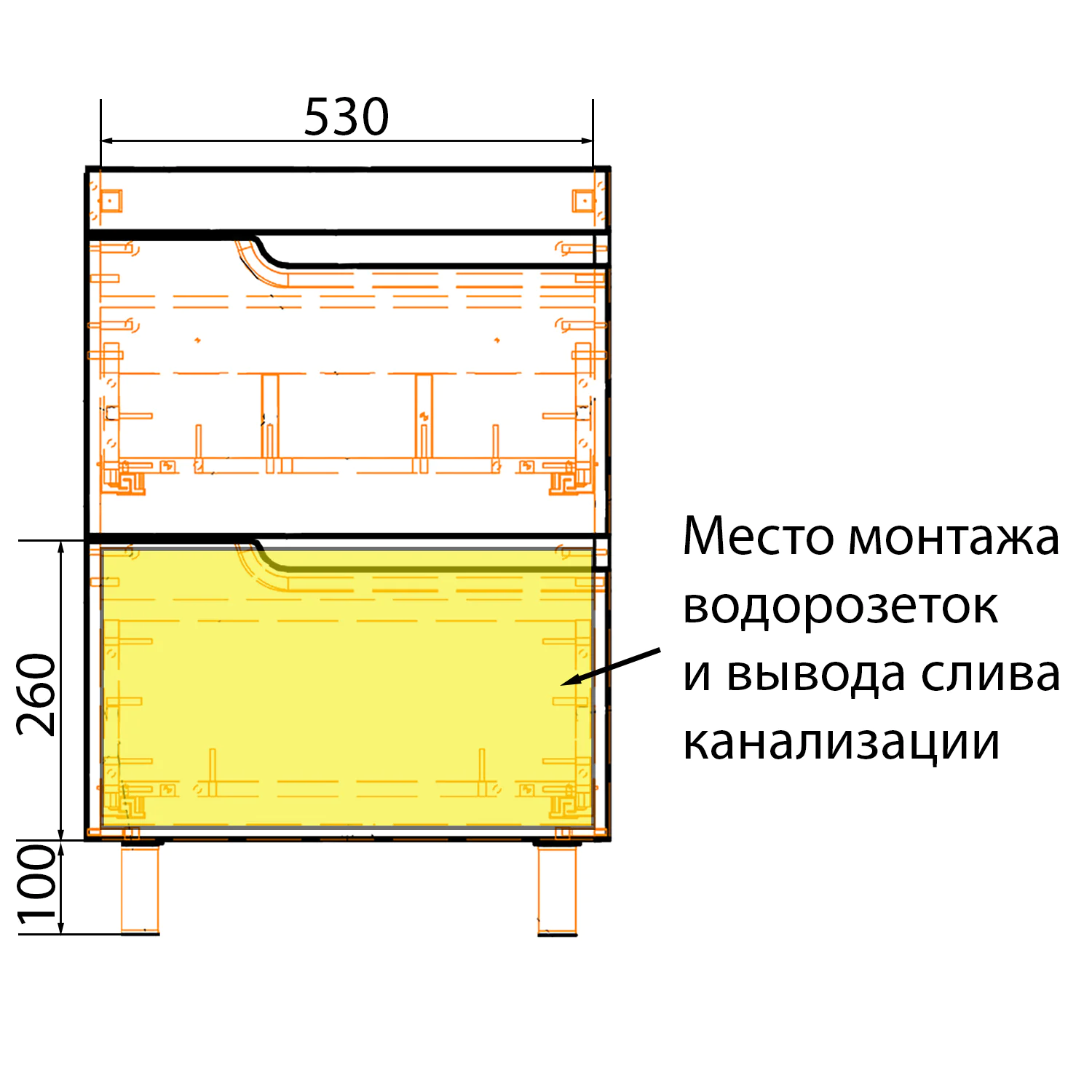 Комплект Тумба Azario KANTRI 60/2Н 605х405х870 напольная, с раковиной Фостер 60, белый глянец (CS00097250) — фото №9