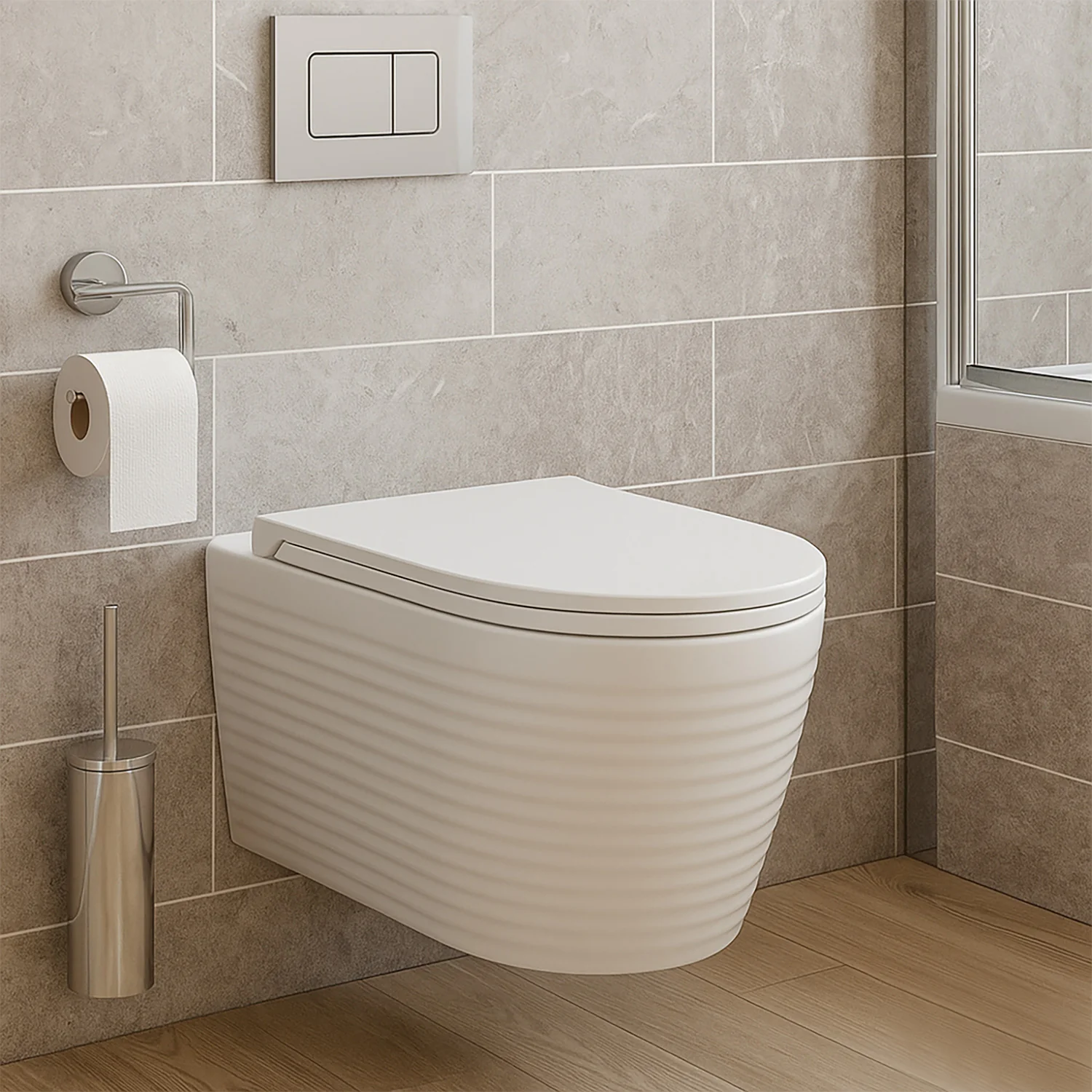 Унитаз подвесной Azario LUZIO 365х495х360 безободковый, рельефный, слив «Скрытое Торнадо», с быстросъемным сиденьем «Микролифт» (AZ-098-UQ) — фото №14